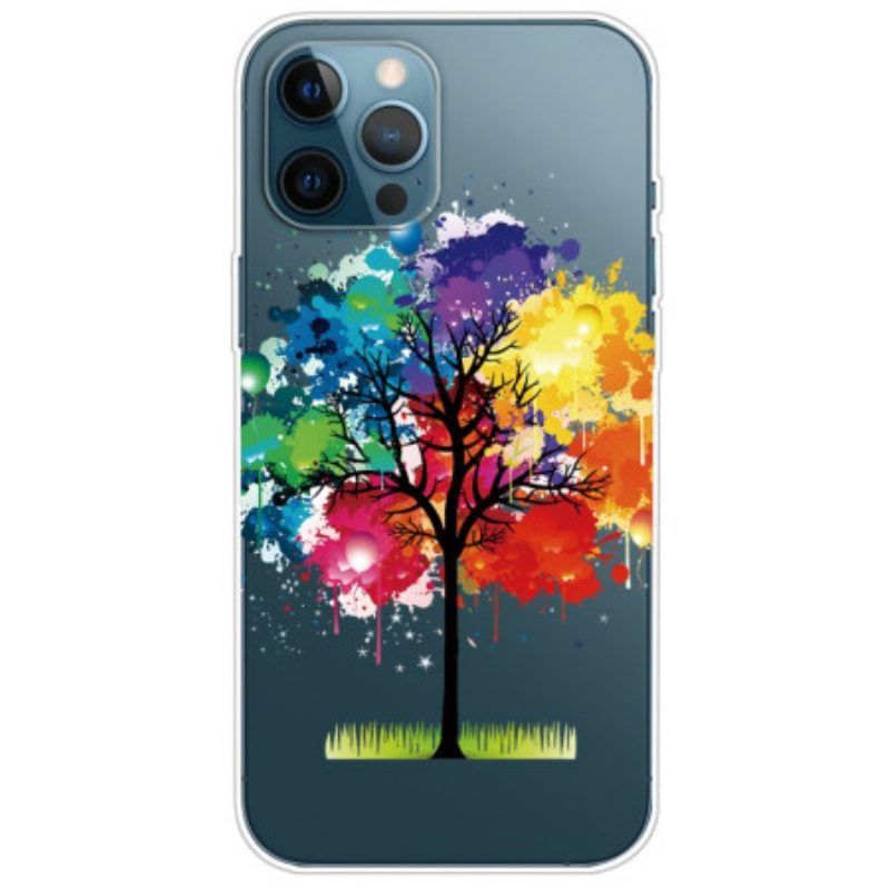Hülle Für iPhone 14 Pro Nahtloser Aquarellbaum