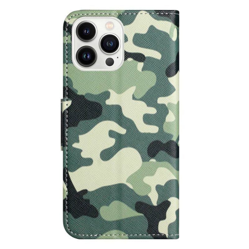 Lederhüllen Für iPhone 14 Pro Militärische Tarnung