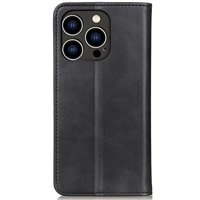 Schutzhülle Für iPhone 14 Pro Flip Case Klassisches Spaltleder