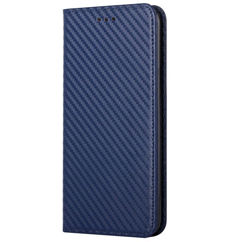 Schutzhülle Für iPhone 14 Pro Mit Kordel Flip Case Riemchen-carbonfaser-stil
