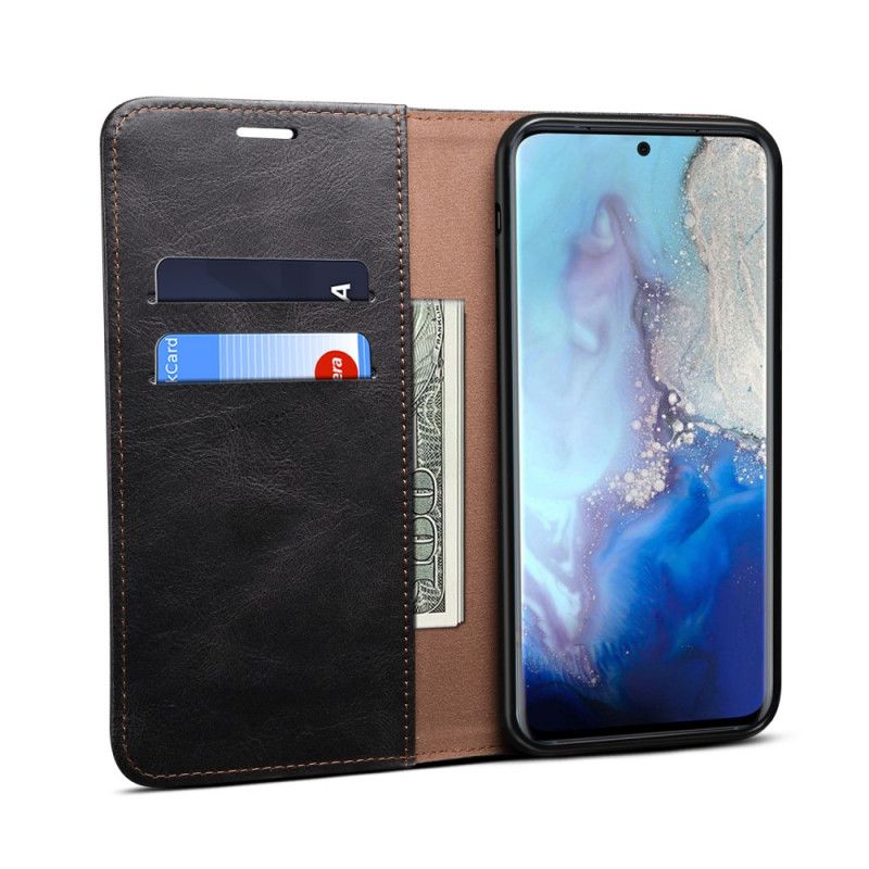 Flip Case Für Samsung Galaxy S20 Plus / S20 Plus 5G Schwarz Gewachstes Kunstleder