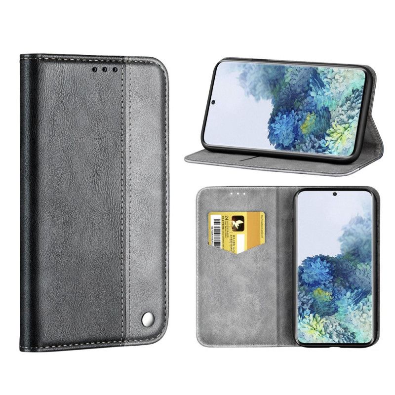 Flip Case Samsung Galaxy S20 Plus / S20 Plus 5G Grau Zweifarbiger Ledereffekt