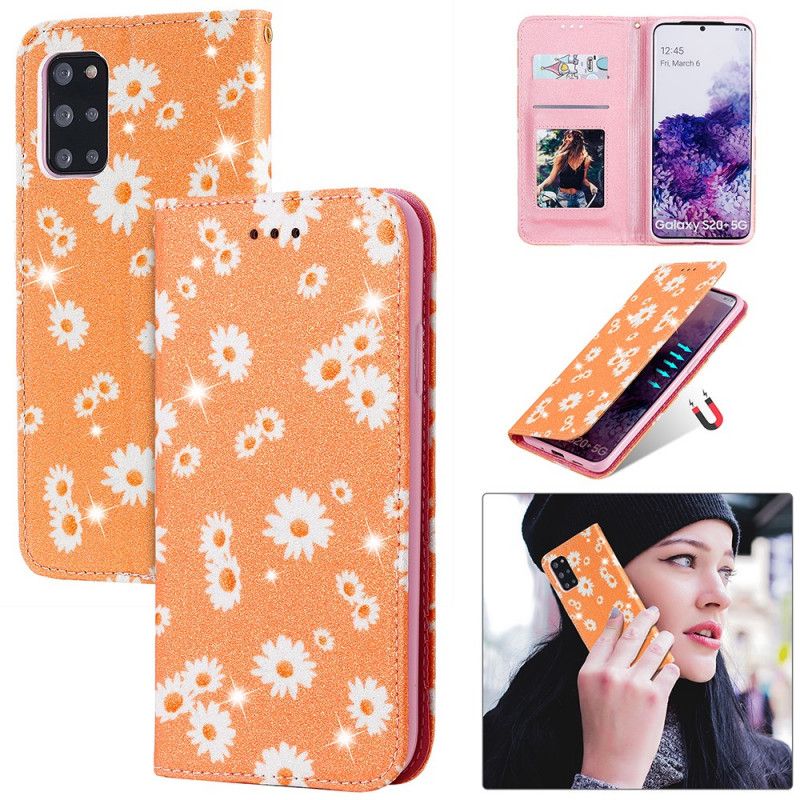 Flip Case Samsung Galaxy S20 Plus / S20 Plus 5G Pink Gänseblümchen