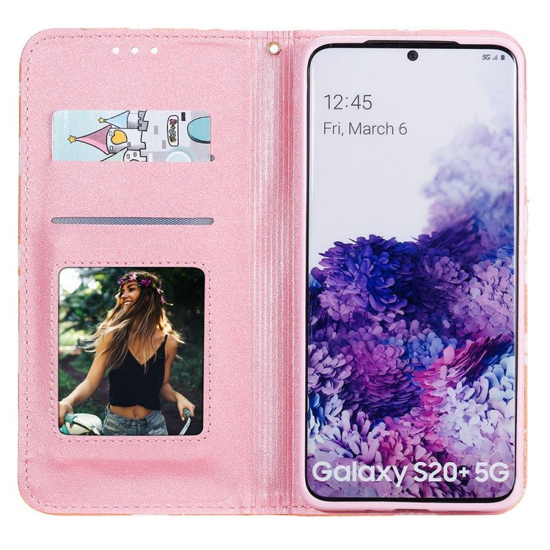 Flip Case Samsung Galaxy S20 Plus / S20 Plus 5G Pink Gänseblümchen