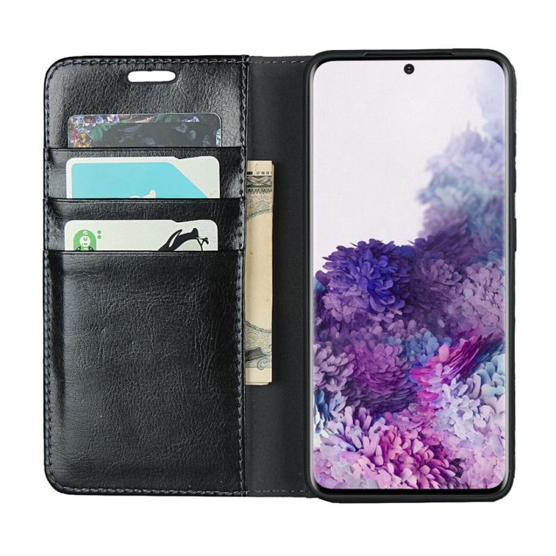 Flip Case Samsung Galaxy S20 Plus / S20 Plus 5G Schwarz Echtes Leder