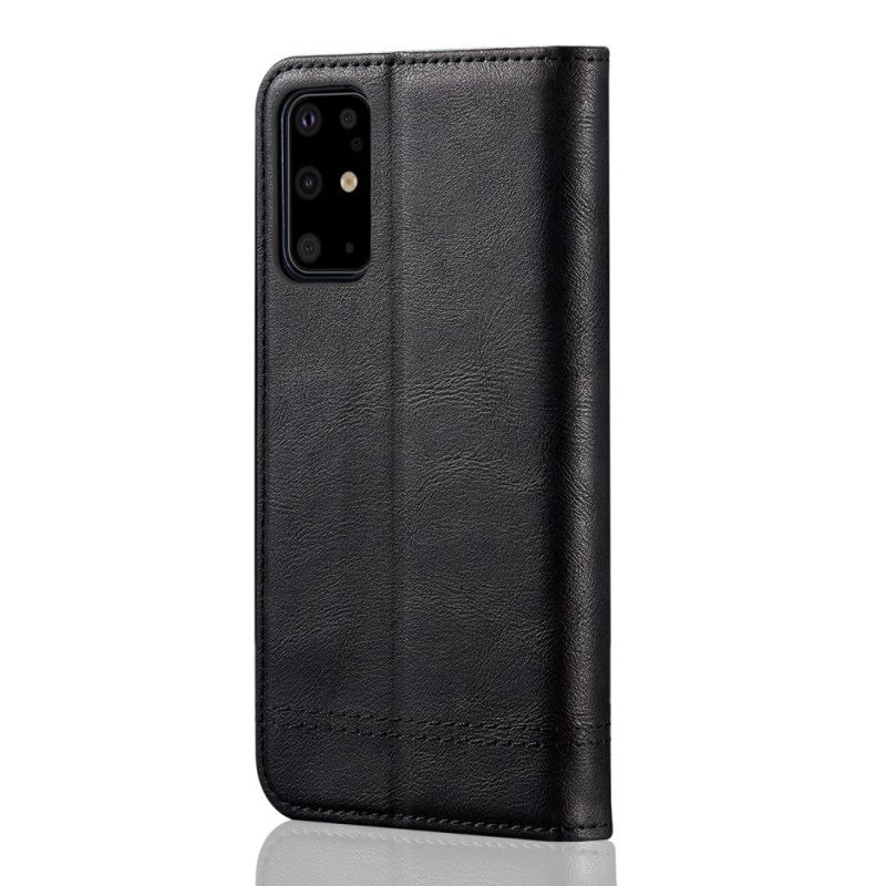 Flip Case Samsung Galaxy S20 Plus / S20 Plus 5G Schwarz Genähter Ledereffekt