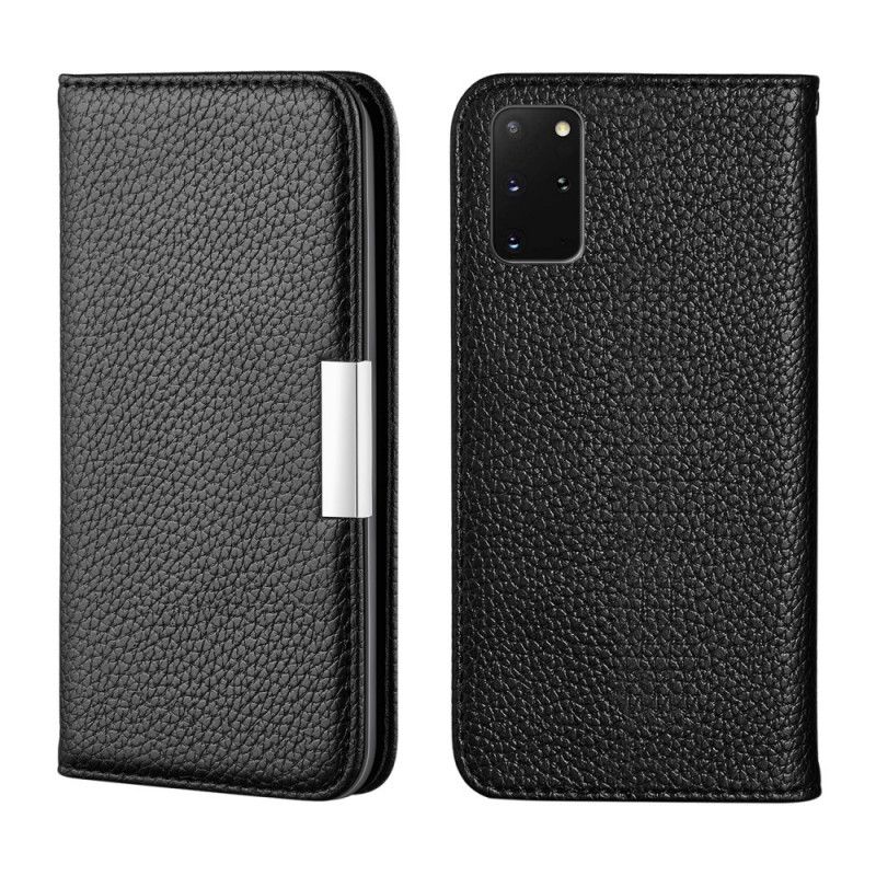 Flip Case Samsung Galaxy S20 Plus / S20 Plus 5G Schwarz Handyhülle Ultra Schickes Litschi-Kunstleder