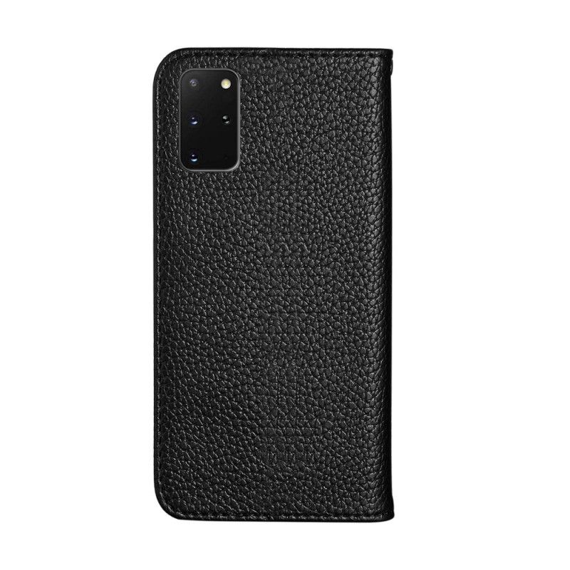 Flip Case Samsung Galaxy S20 Plus / S20 Plus 5G Schwarz Handyhülle Ultra Schickes Litschi-Kunstleder