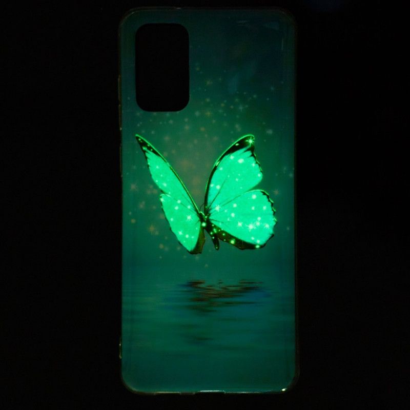 Hülle Samsung Galaxy S20 Plus / S20 Plus 5G Fluoreszierender Blauer Schmetterling