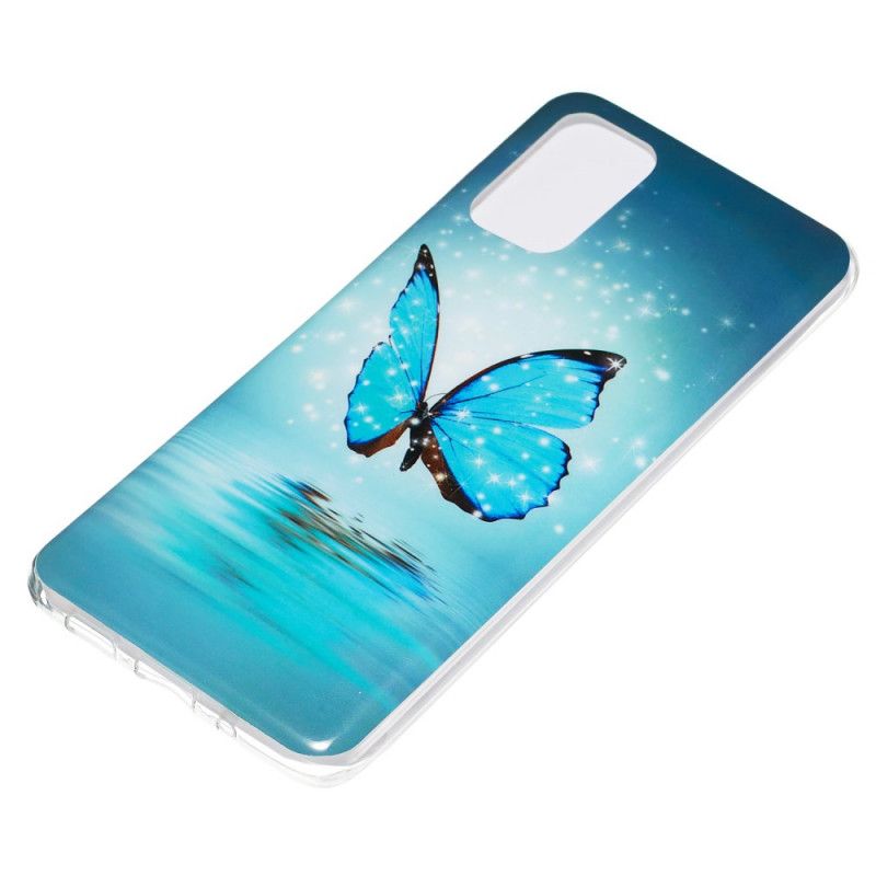 Hülle Samsung Galaxy S20 Plus / S20 Plus 5G Fluoreszierender Blauer Schmetterling