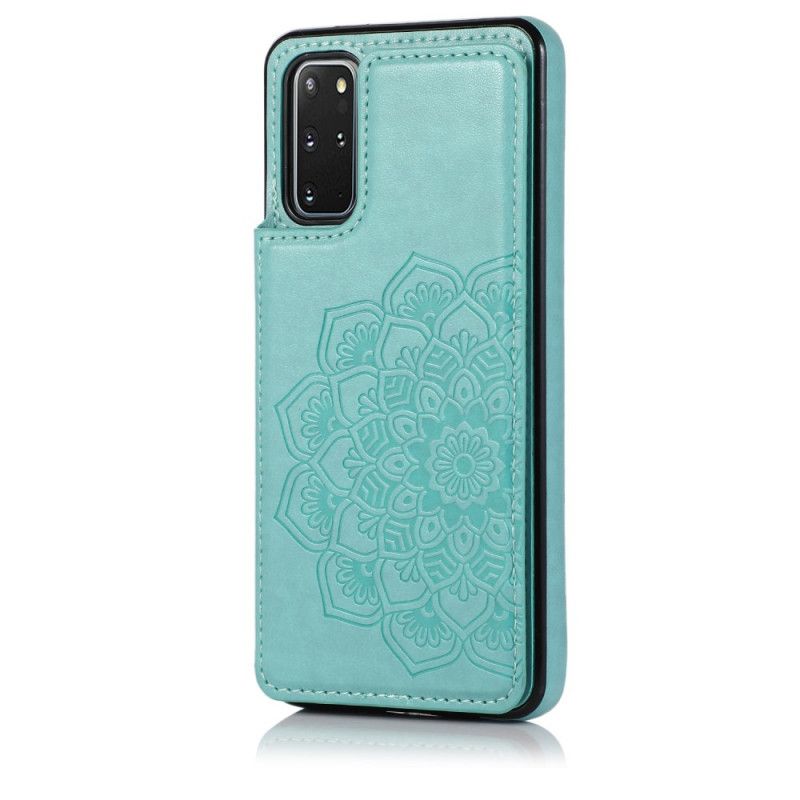 Hülle Samsung Galaxy S20 Plus / S20 Plus 5G Hellblau Mandala-Druckkartenhalter