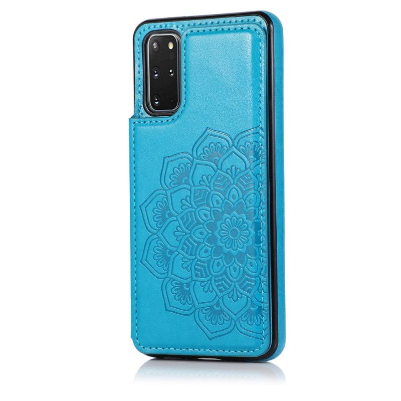 Hülle Samsung Galaxy S20 Plus / S20 Plus 5G Hellblau Mandala-Druckkartenhalter