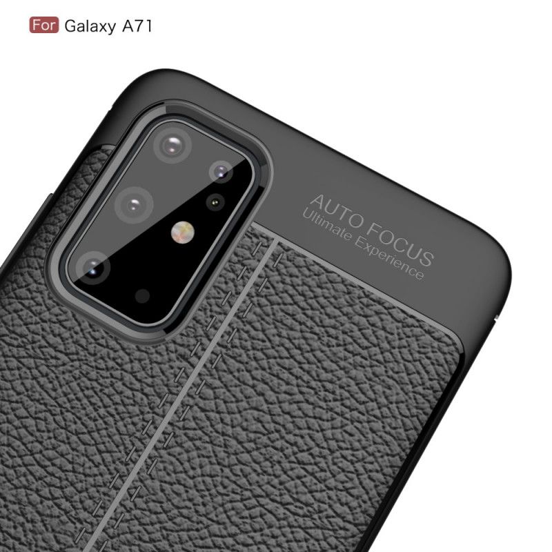 Hülle Samsung Galaxy S20 Plus / S20 Plus 5G Schwarz Doppellinien-Litschi