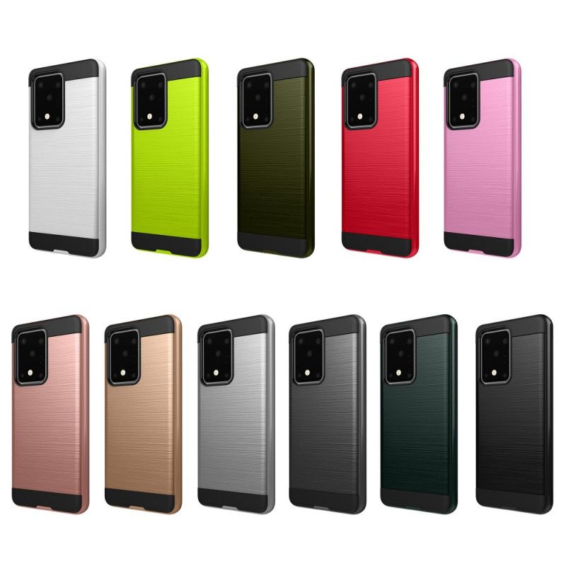 Hülle Samsung Galaxy S20 Plus / S20 Plus 5G Schwarz Farbig Gebürstet