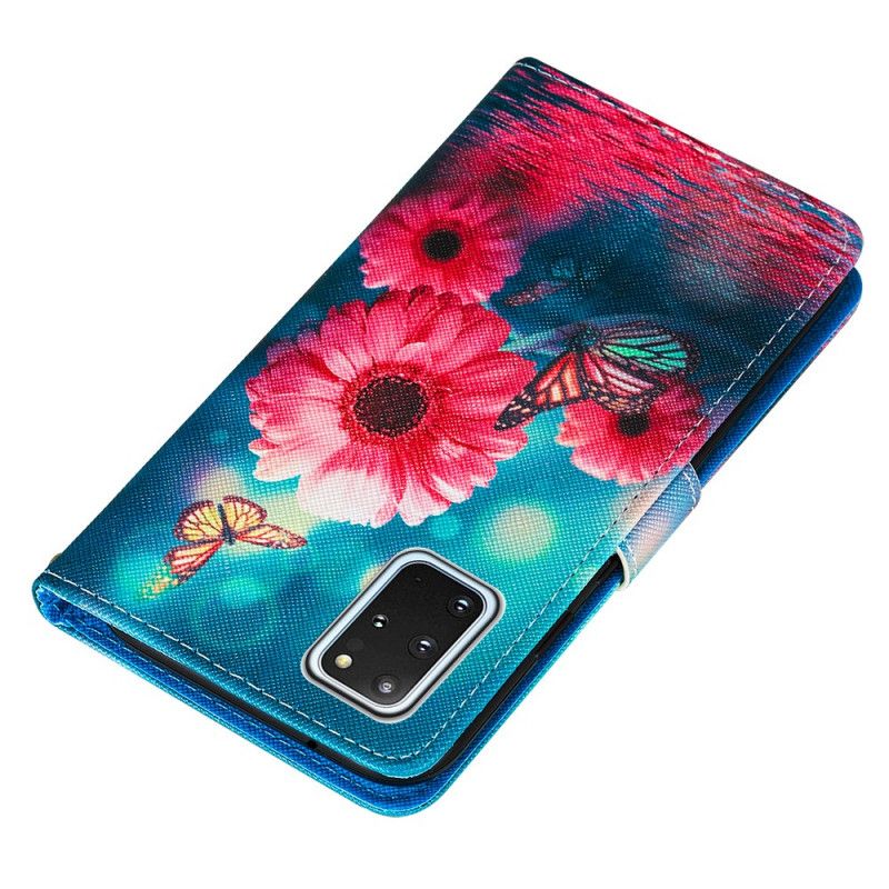 Lederhüllen Für Samsung Galaxy S20 Plus / S20 Plus 5G Blumen Und Schmetterlinge