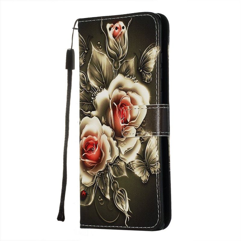 Lederhüllen Samsung Galaxy S20 Plus / S20 Plus 5G Goldene Rosen