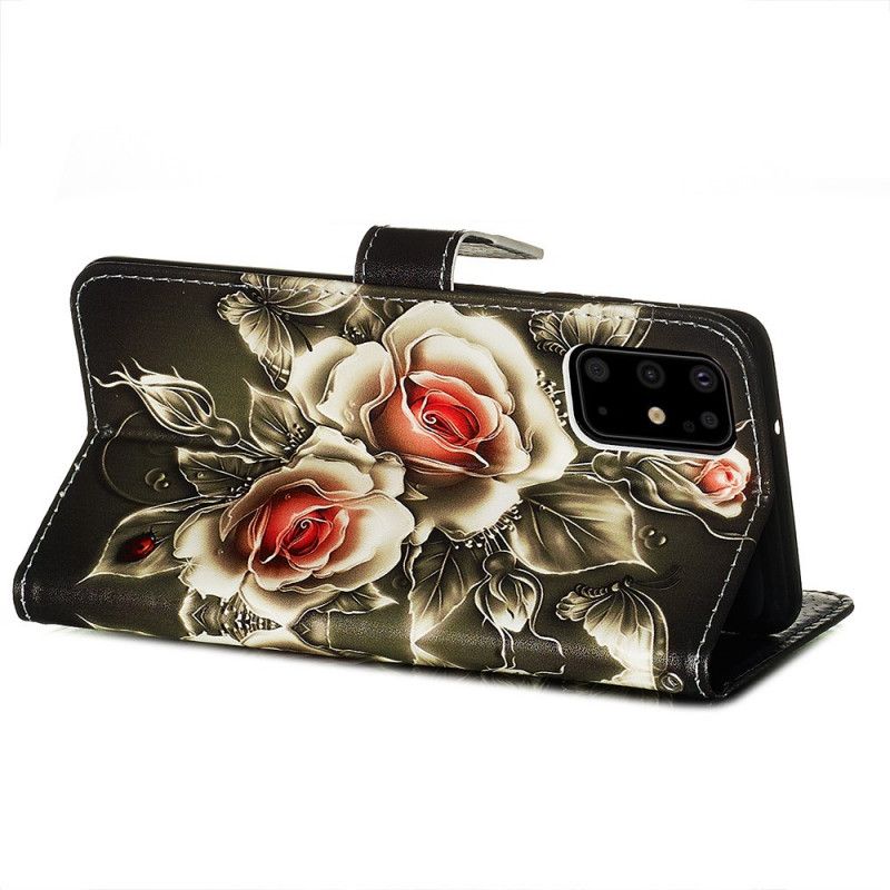 Lederhüllen Samsung Galaxy S20 Plus / S20 Plus 5G Goldene Rosen