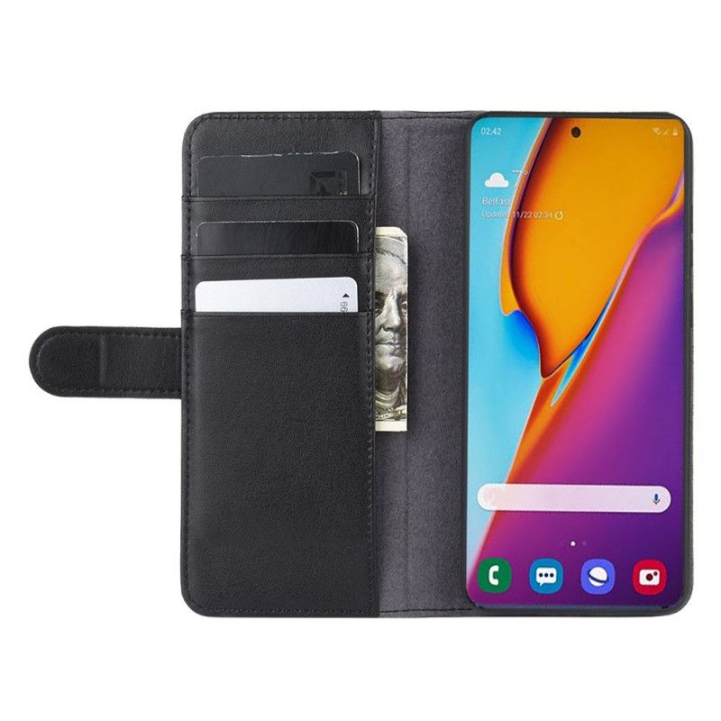 Lederhüllen Samsung Galaxy S20 Plus / S20 Plus 5G Schwarz Gespaltenes Leder