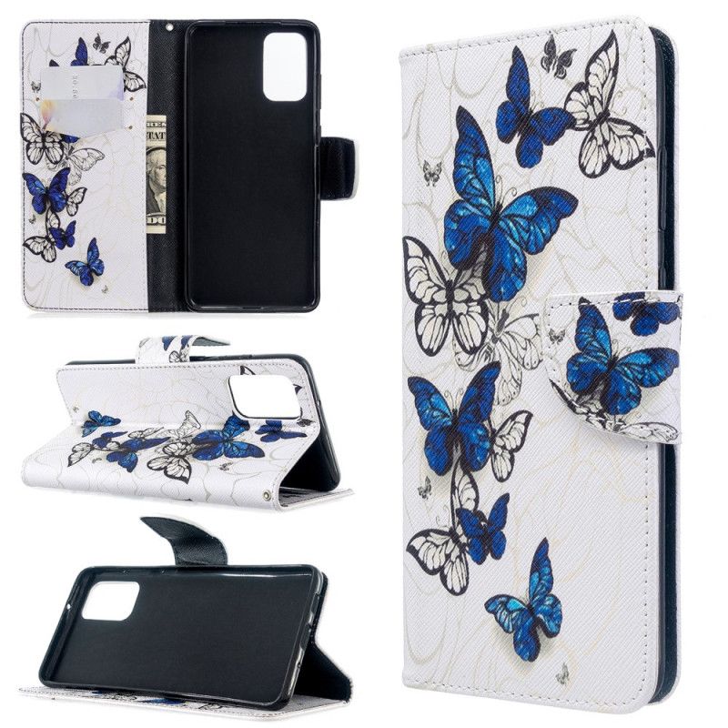 Lederhüllen Samsung Galaxy S20 Plus / S20 Plus 5G Schwarz Handyhülle Könige Schmetterlinge