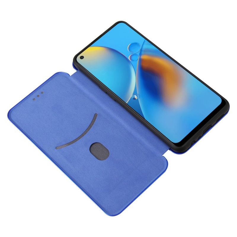 Flip Case Oppo A74 4g Handyhülle Kohlefaser