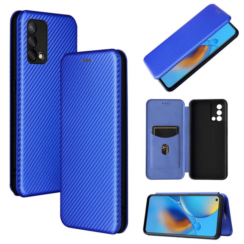 Flip Case Oppo A74 4g Handyhülle Kohlefaser