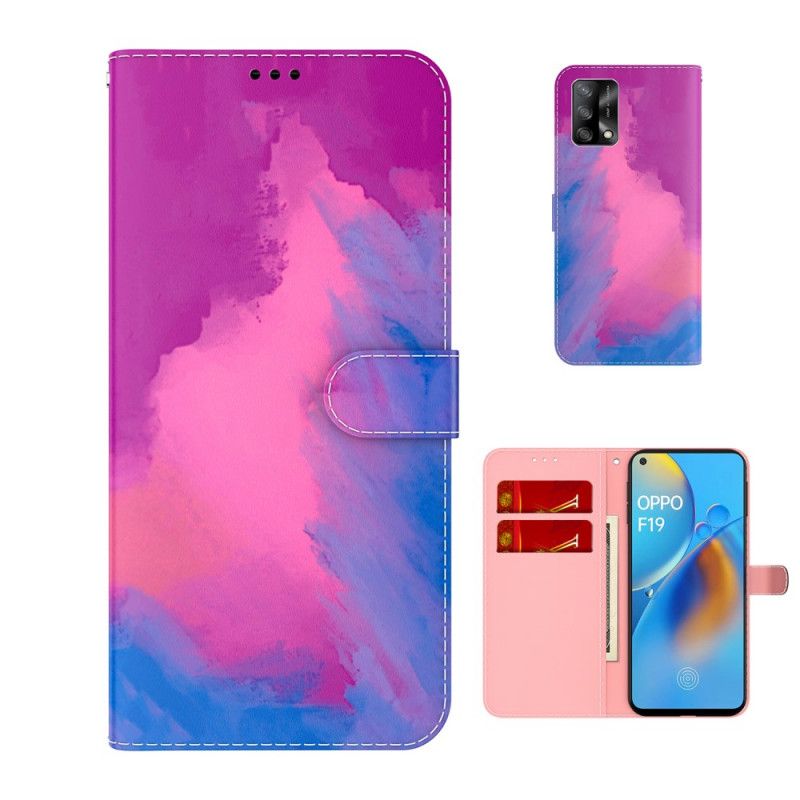 Lederhüllen Oppo A74 4g Handyhülle Aquarell