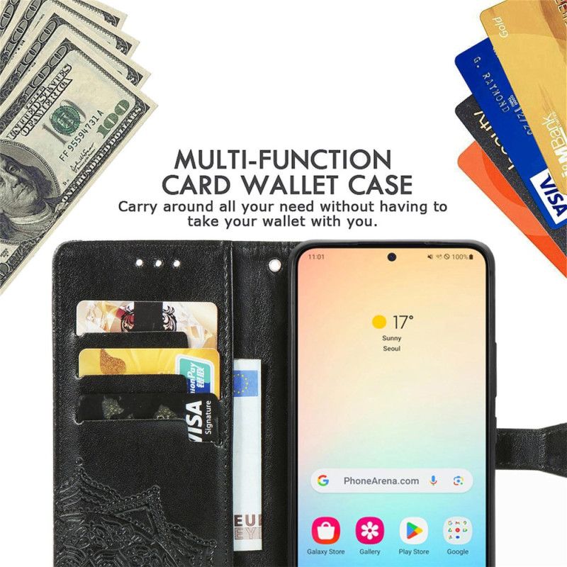 Lederhüllen Samsung Galaxy S25 5g Barockes Mandala-umhängeband