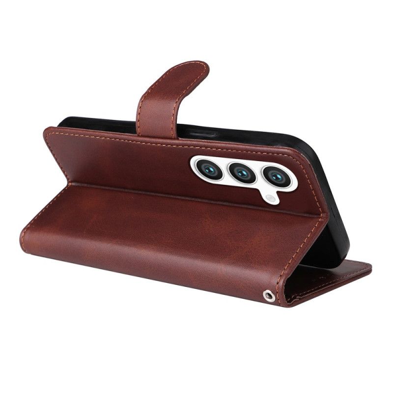 Lederhüllen Samsung Galaxy S25 5g Enkay Kunstleder Mit Displayschutz Aus Gehärtetem Glas