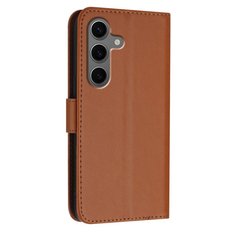 Lederhüllen Samsung Galaxy S25 5g Handyhülle Umhängeband Mit Dreiecksmuster