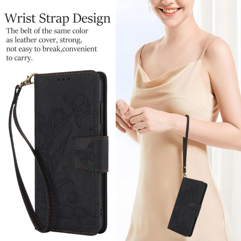 Lederhüllen Samsung Galaxy S25 5g Wildlederoptik Mit Blumenmuster