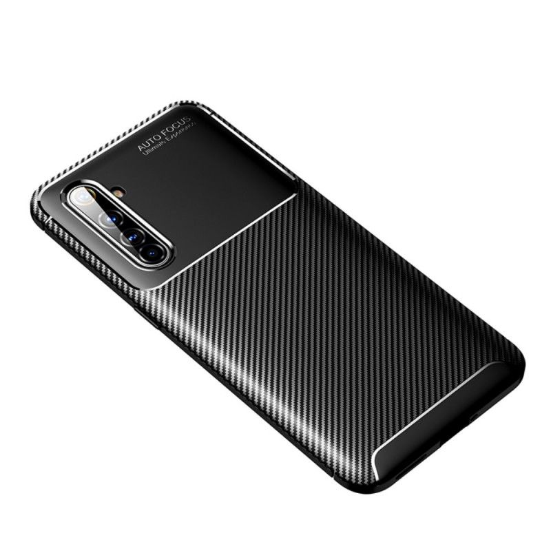 Hülle Realme X50 Pro Schwarz Flexible Kohlefasertextur