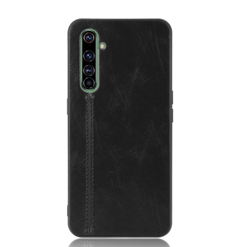 Hülle Realme X50 Pro Schwarz Nähte Im Lederstil