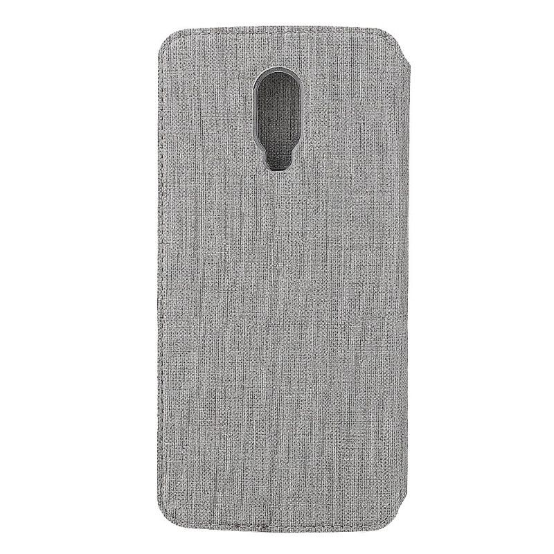 Flip Case OnePlus 6T Grau Handyhülle Texturiertes Vili Dmx