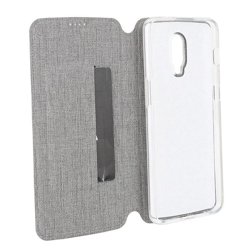 Flip Case OnePlus 6T Grau Handyhülle Texturiertes Vili Dmx