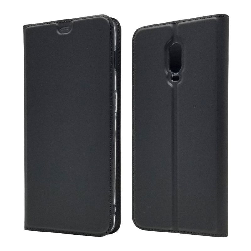 Flip Case OnePlus 6T Schwarz Erstklassiger Lederstil