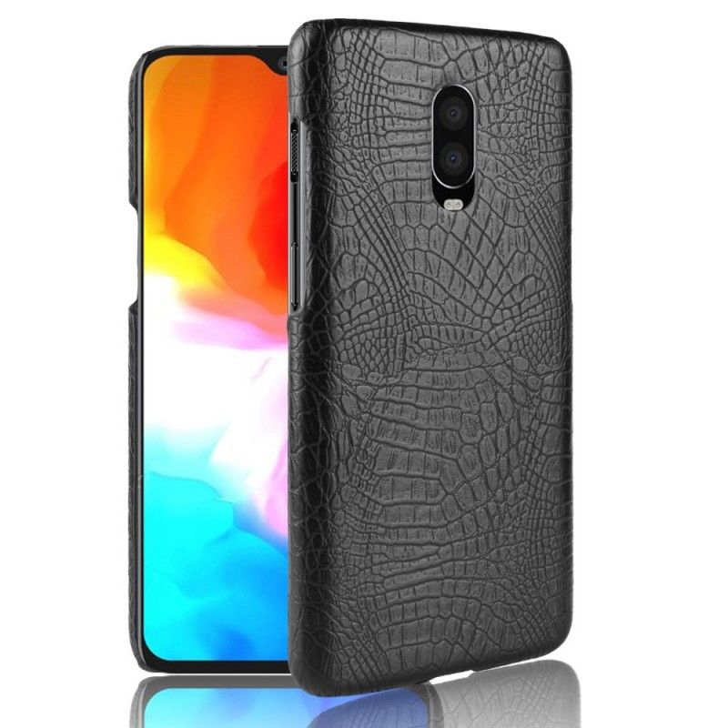 Hülle OnePlus 6T Schwarz Krokodilhauteffekt