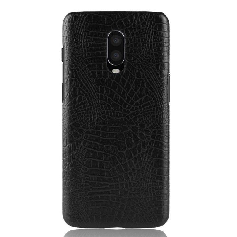 Hülle OnePlus 6T Schwarz Krokodilhauteffekt