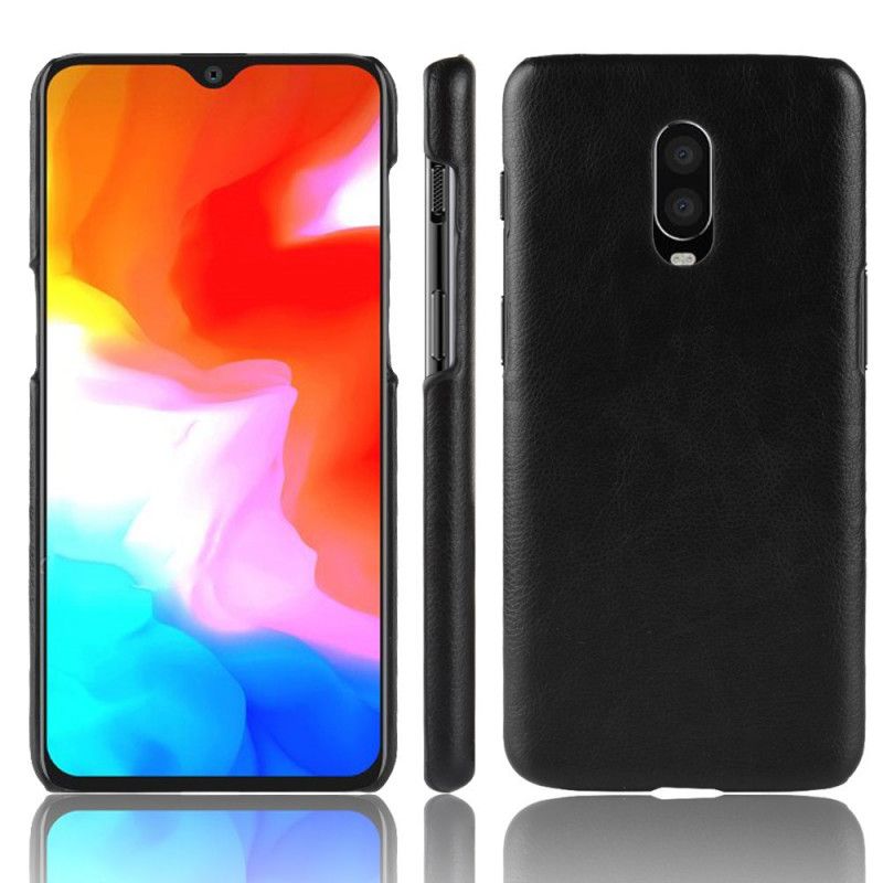 Hülle OnePlus 6T Schwarz Performance Lychee Ledereffekt