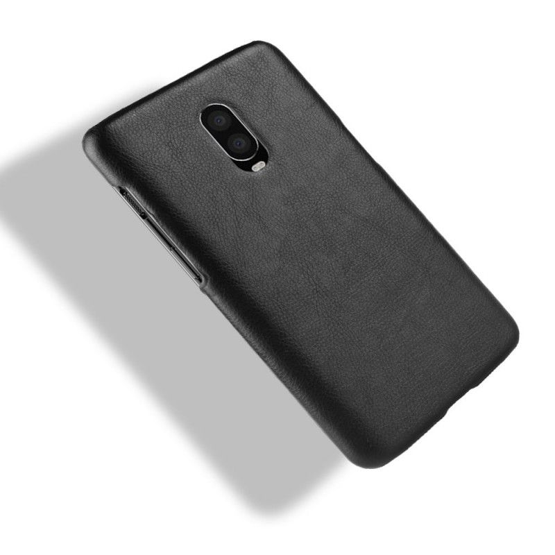 Hülle OnePlus 6T Schwarz Performance Lychee Ledereffekt