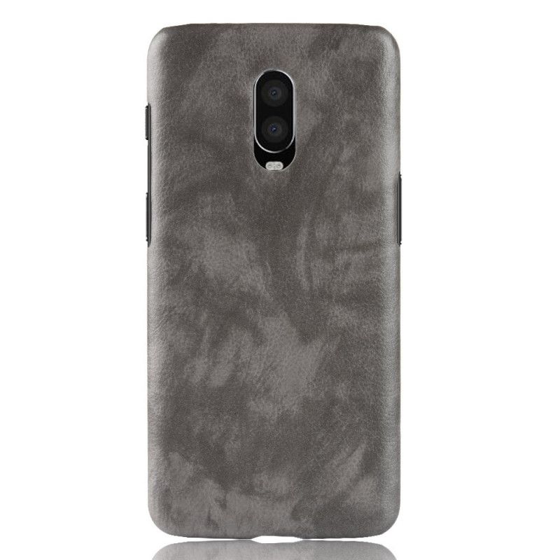 Hülle OnePlus 6T Schwarz Performance Lychee Ledereffekt