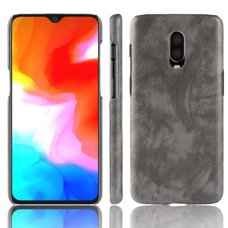 Hülle OnePlus 6T Schwarz Performance Lychee Ledereffekt