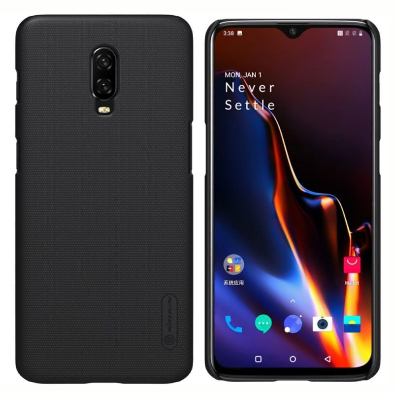 Hülle OnePlus 6T Schwarz Starrer Gefrosteter Nillkin