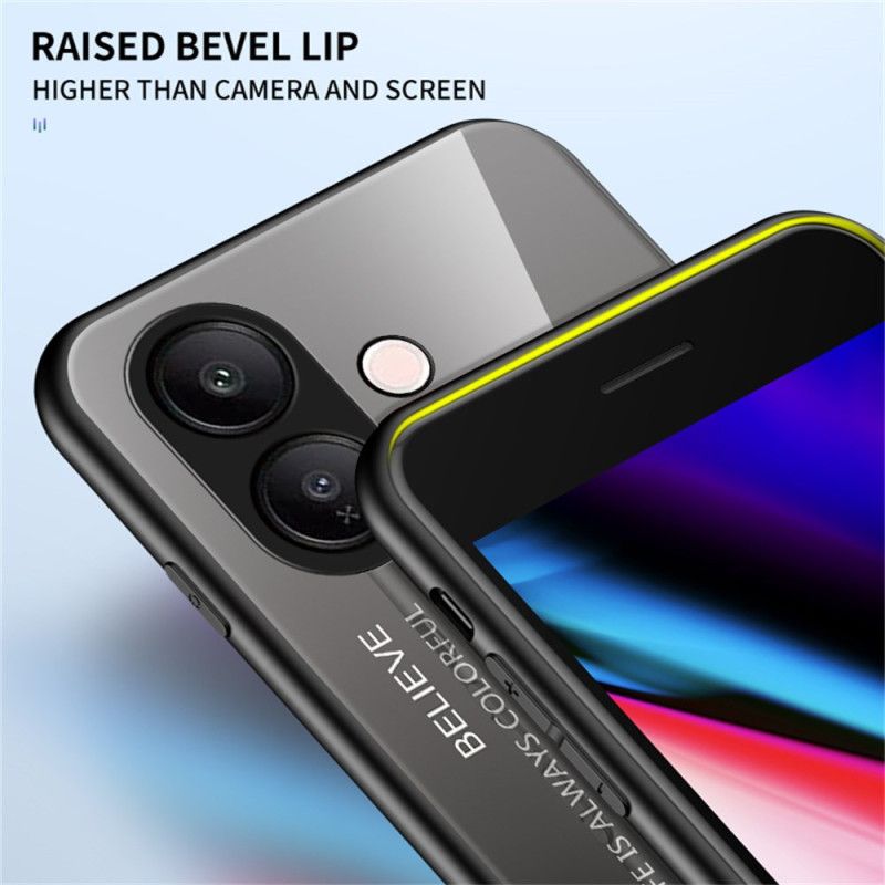 Hülle Für Vivo V60 Lite Gehärtetes Glas Mit Hello-motiv