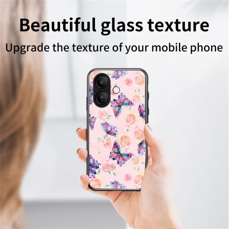 Hülle Für Vivo V60 Lite Schmetterlinge Aus Gehärtetem Glas