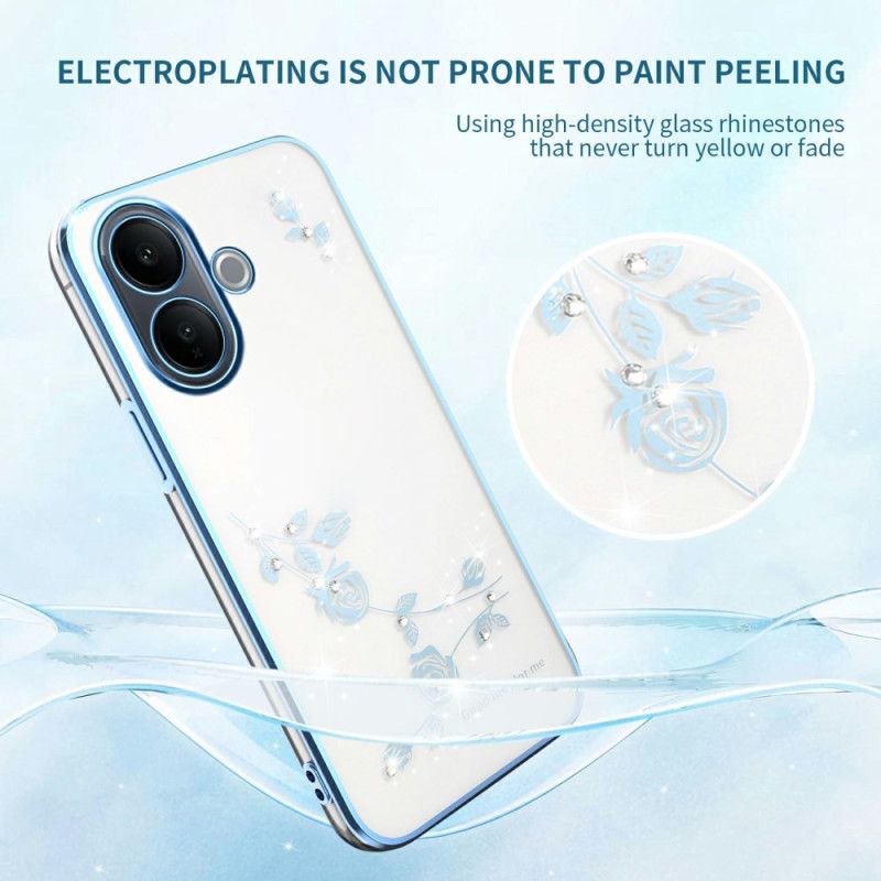 Hülle Vivo V60 Lite Handyhülle Strasssteine Und Ewige Blumen