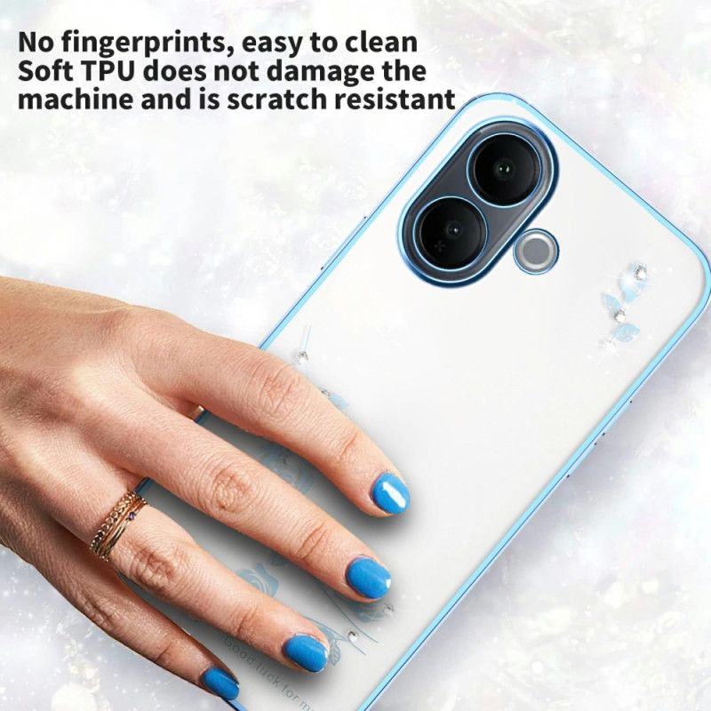 Hülle Vivo V60 Lite Handyhülle Strasssteine Und Ewige Blumen