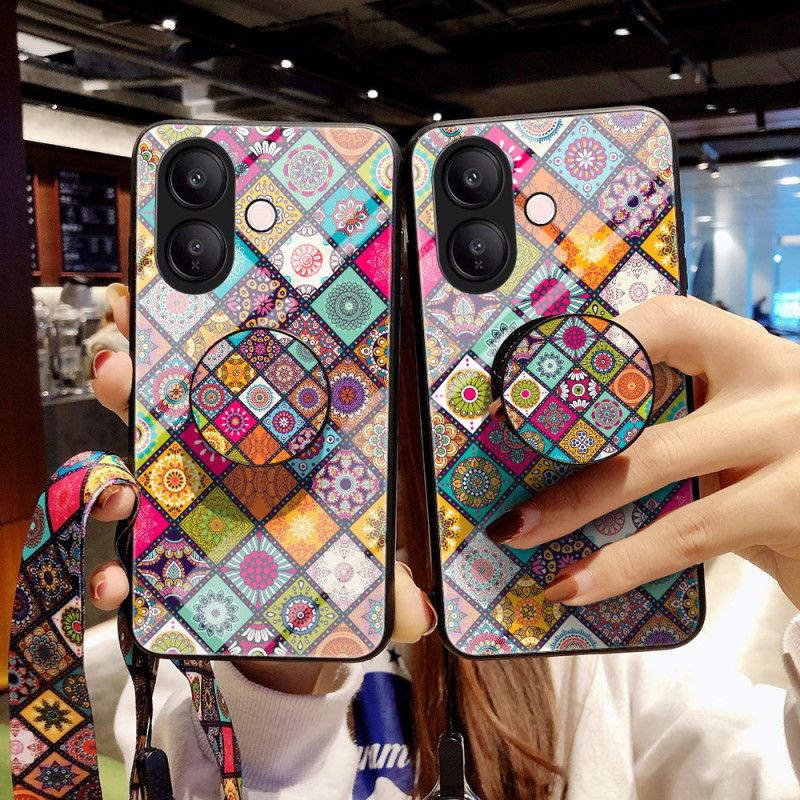 Hülle Vivo V60 Lite Ringhalter Und Patchwork-lanyard