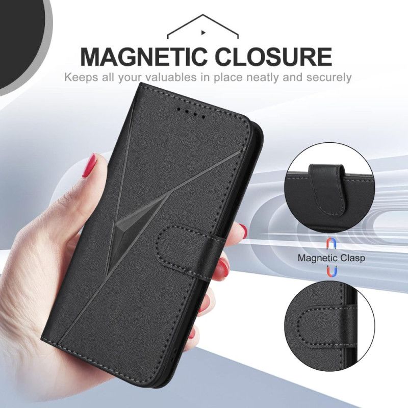 Lederhüllen Vivo V60 Lite Handyhülle Dreiecksmuster
