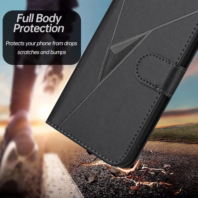 Lederhüllen Vivo V60 Lite Handyhülle Dreiecksmuster