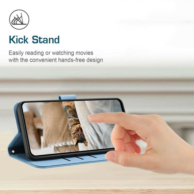 Lederhüllen Vivo V60 Lite Handyhülle Trageband Mit Katzenmuster